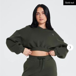 Oner Active ALL DAY OVERSIZED V-NECK SWEATSHIRT Khaki